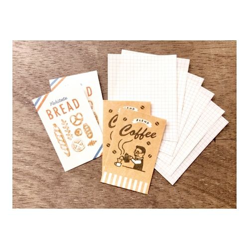 Bread & Coffee Paper Marche Mini Letter Set · Furukawashiko