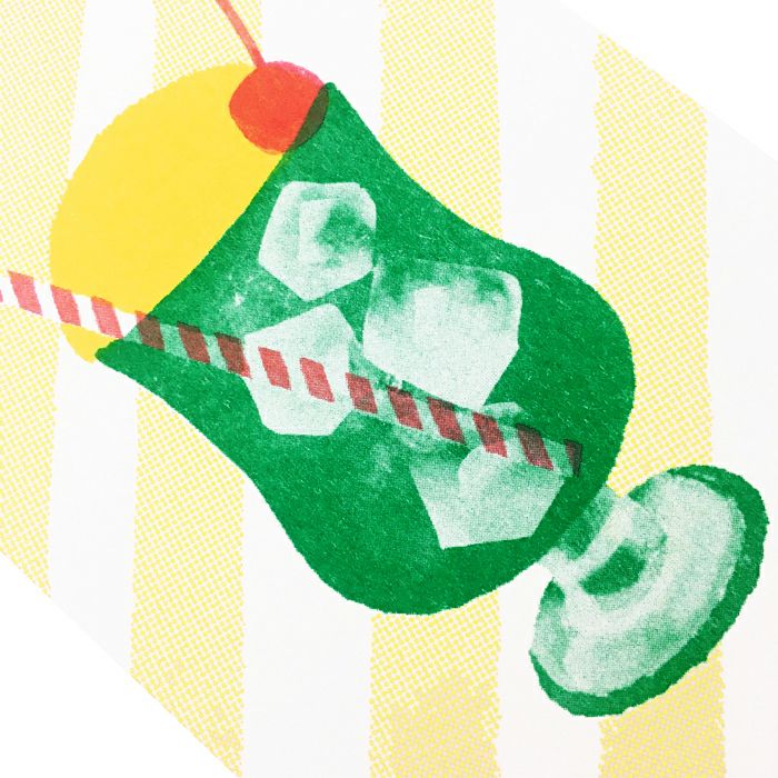 Retro Cream Soda Riso Postcard · Furukawashiko