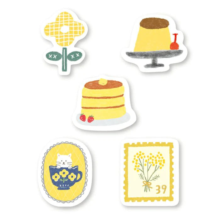 Furukawa Paper Watashi Biyori Flake Stickers / Ki-iro