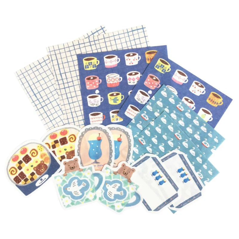 Furukawa Paper Gasa Gasa Paper Set / Ao-iro