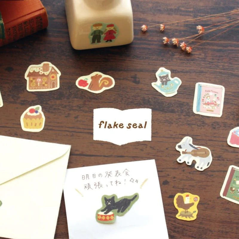 Furukawa Paper Flake Stickers - Rabbit Tea Time