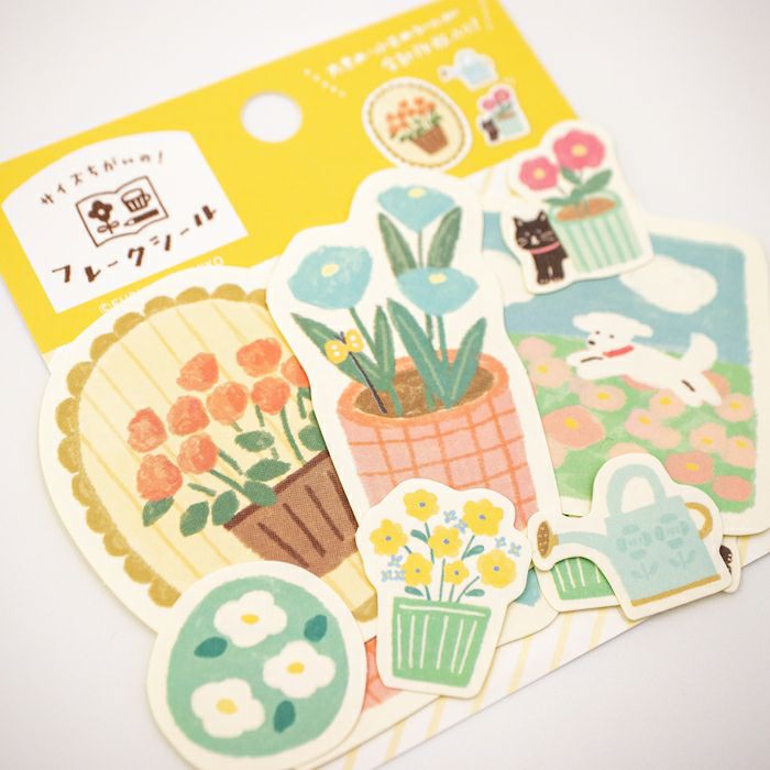 Gardening Watashibiyori Flake Stickers · Furukawashiko