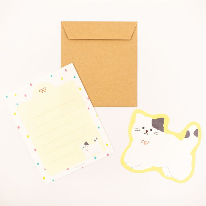 Fluffy Kitty / Die Cut Mini Letter Set · Furukawashiko