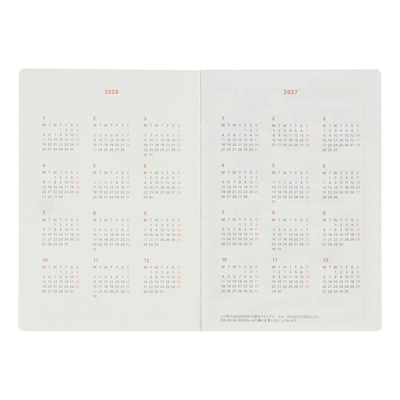 Rollbahn 2026 Point Monthly Planner Pocket Book《A6》