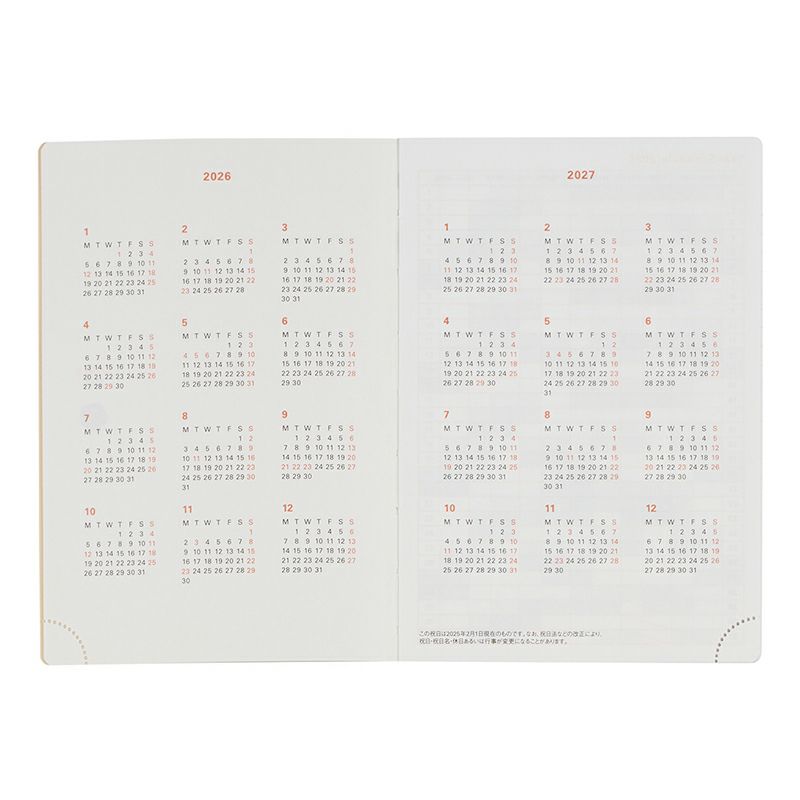 Rollbahn 2026 Warmgrey Tail Weekly Planner Pocket Book《A6》