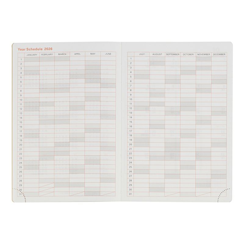 Rollbahn 2026 Warmgrey Tail Weekly Planner Pocket Book《A6》