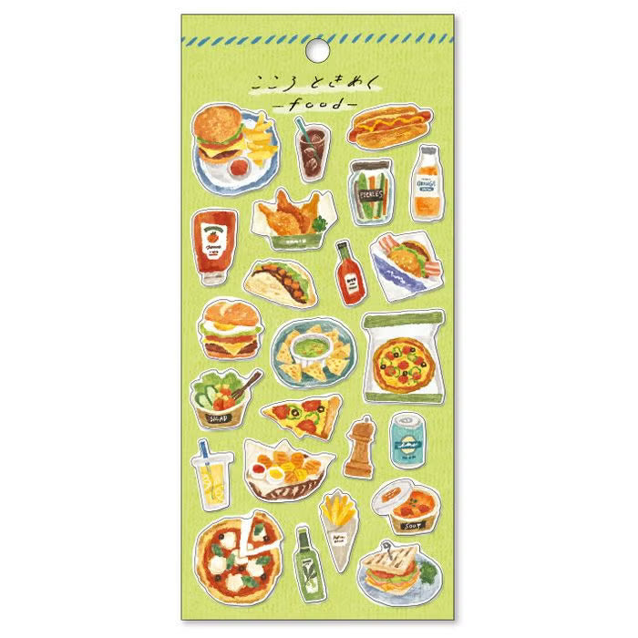 American Food Heart Fluttering Food Series Sticker Sheet · Mind Wave