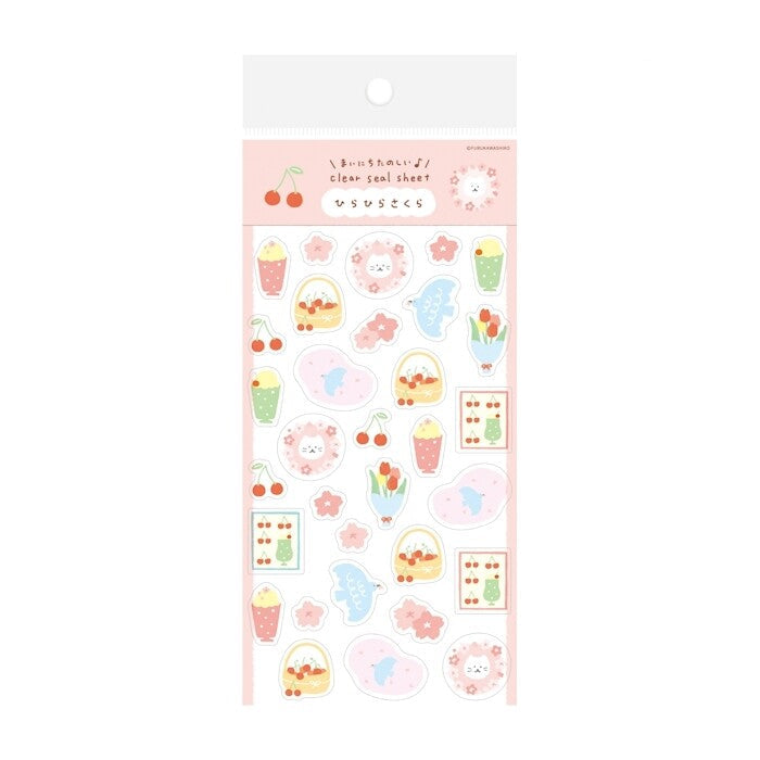 Fluttering Sakura Transparent Sticker Sheet · Furukawashiko