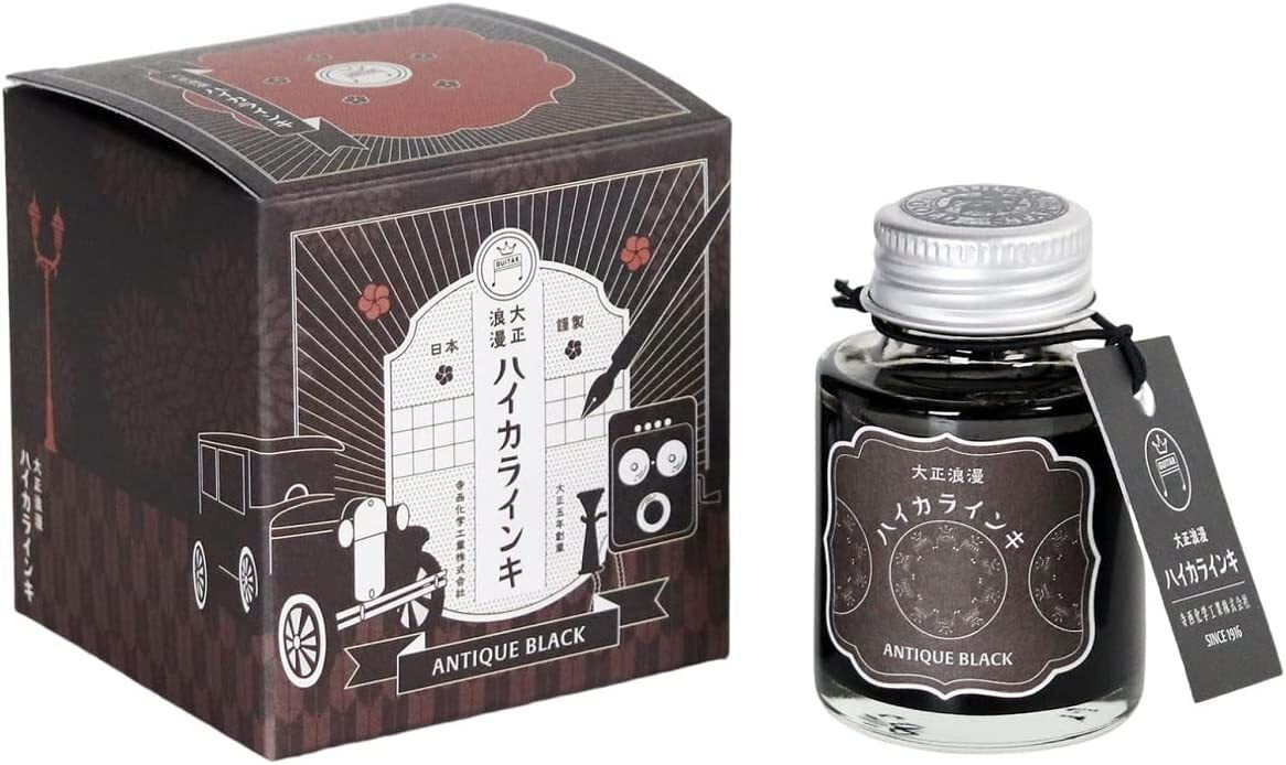 Antique Black / Teranishi Guitar Taisho Roman Haikara Fountain Pen Ink