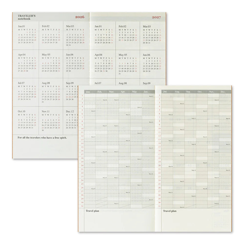 2026 TRAVELER'S Diary Monthly (Regular Size)
