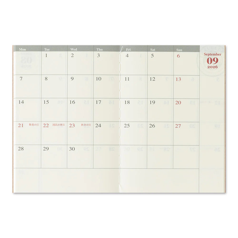 2026 TRAVELER'S Diary Monthly (Passport Size)