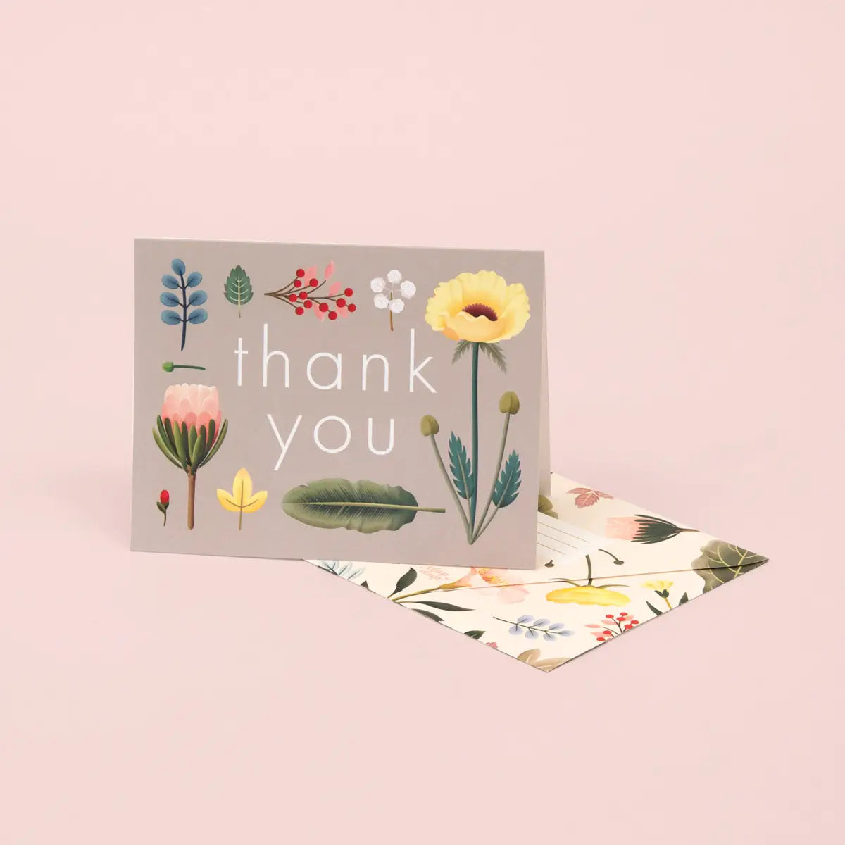 Spring Bloom Grey Thank You Card · Clap Clap