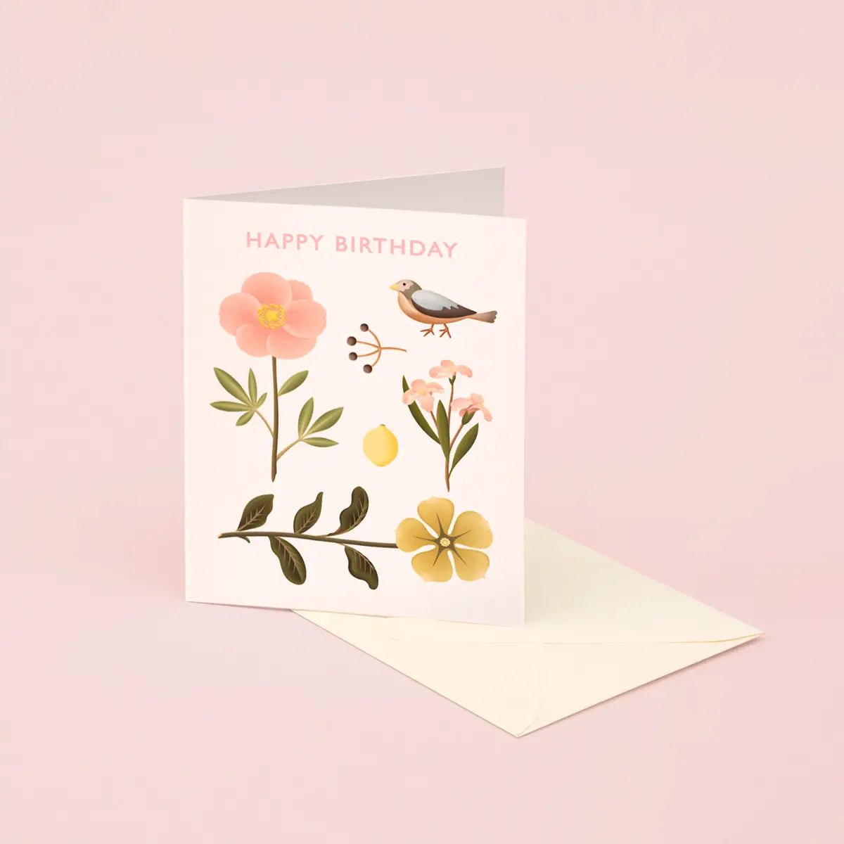 Sparrow Botanical Birthday Card · Clap Clap