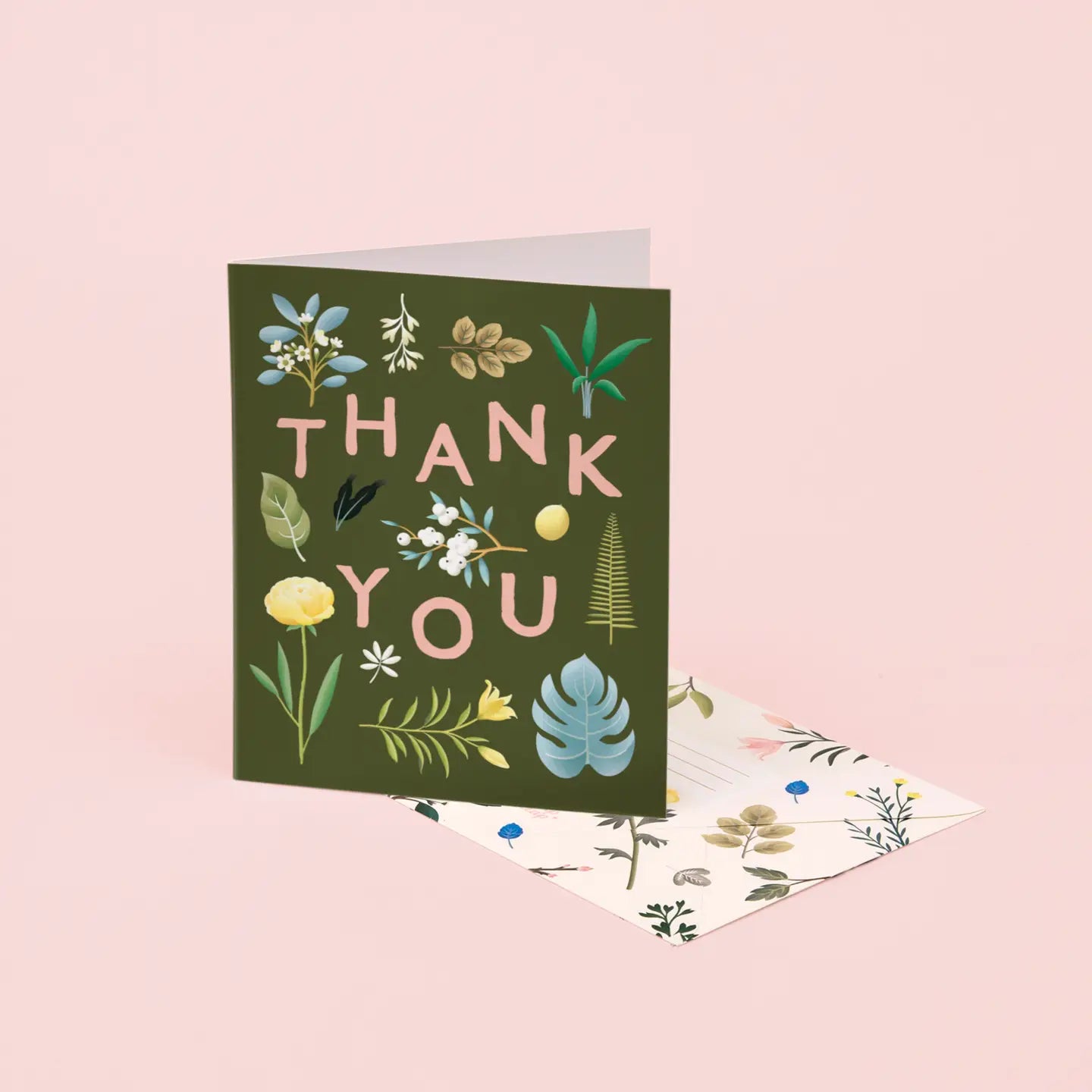 Assorted Botanical Khaki Thank You Card · Clap Clap