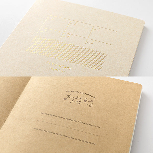 Yuru Log Monthly Free Diary & Grid Notebook B6 · Midori