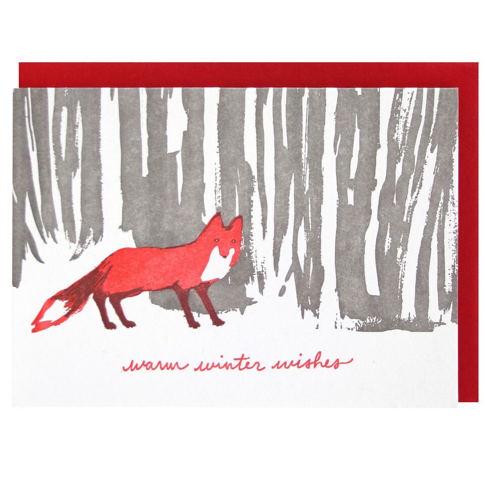 Fox in Woods Holiday Card · Smudge Ink
