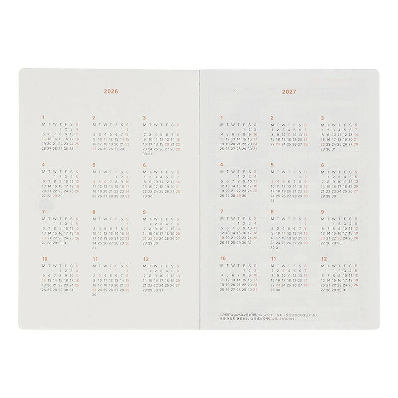 Rollbahn 2026 Beige Pony Monthly Planner Pocket Book 《A6》