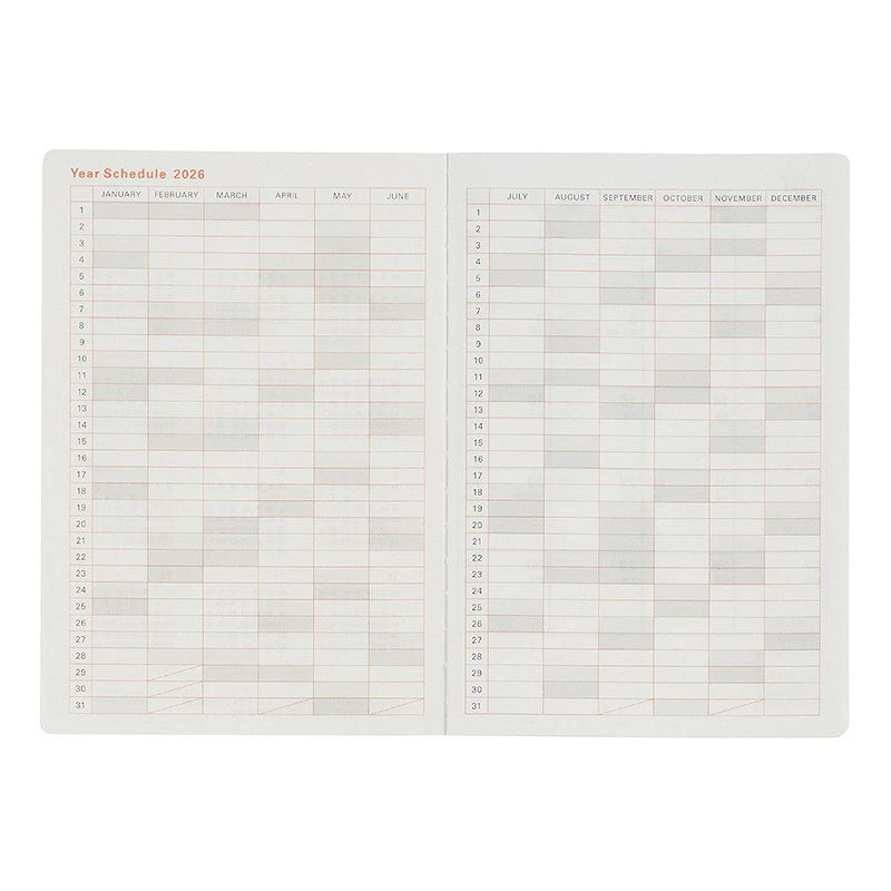Rollbahn 2026 Beige Pony Monthly Planner Pocket Book 《A6》