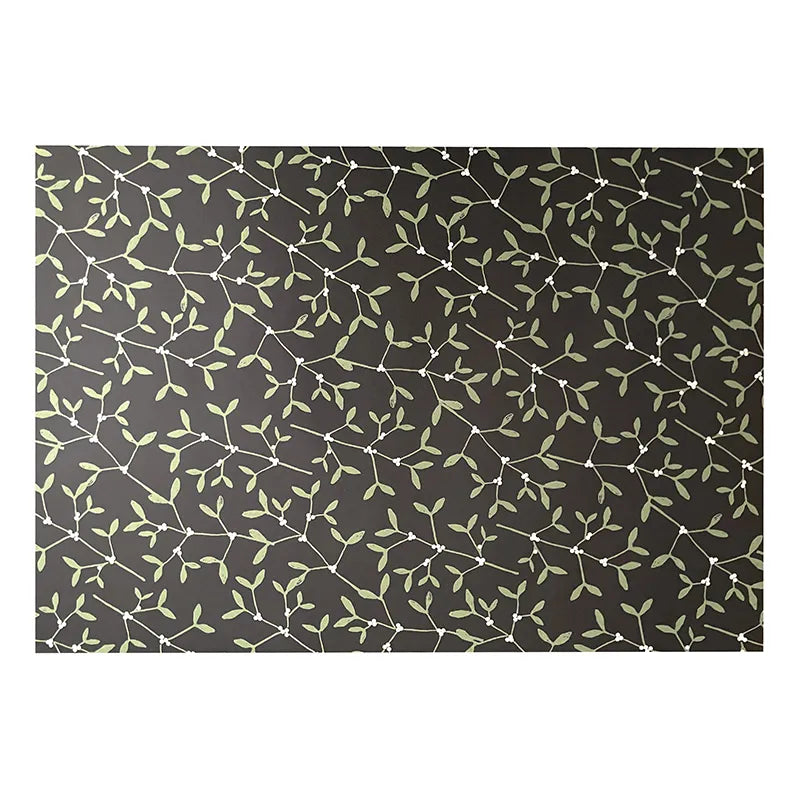 Mistletoe Black Background Pattern Wrapping Paper · Regaro Papiro