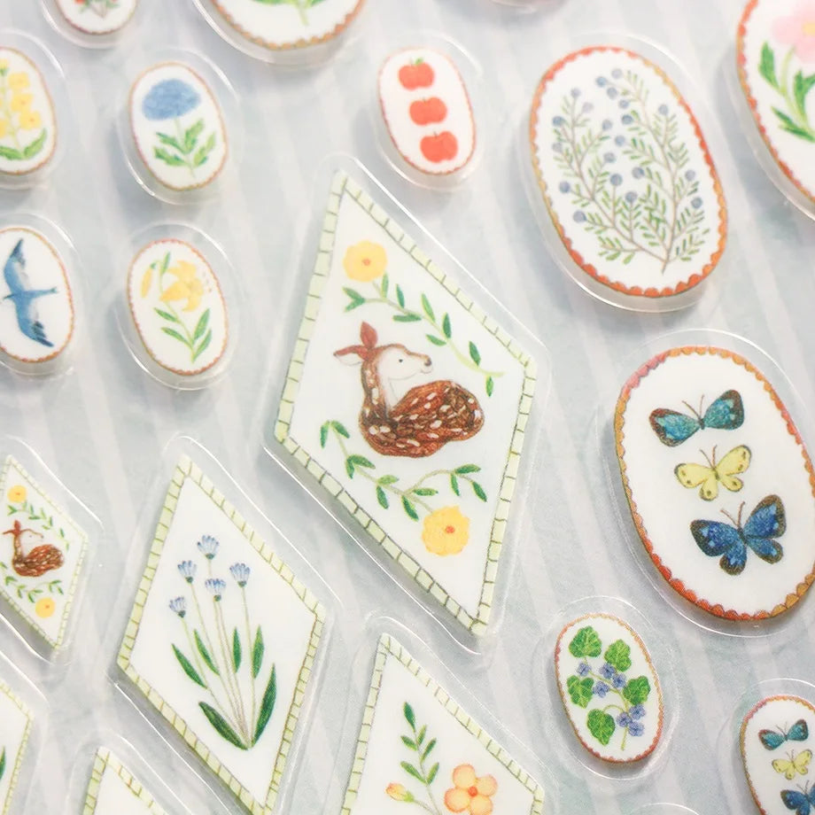 Birds Song & Deer Dream Midori Asano Stickers · Cozyca