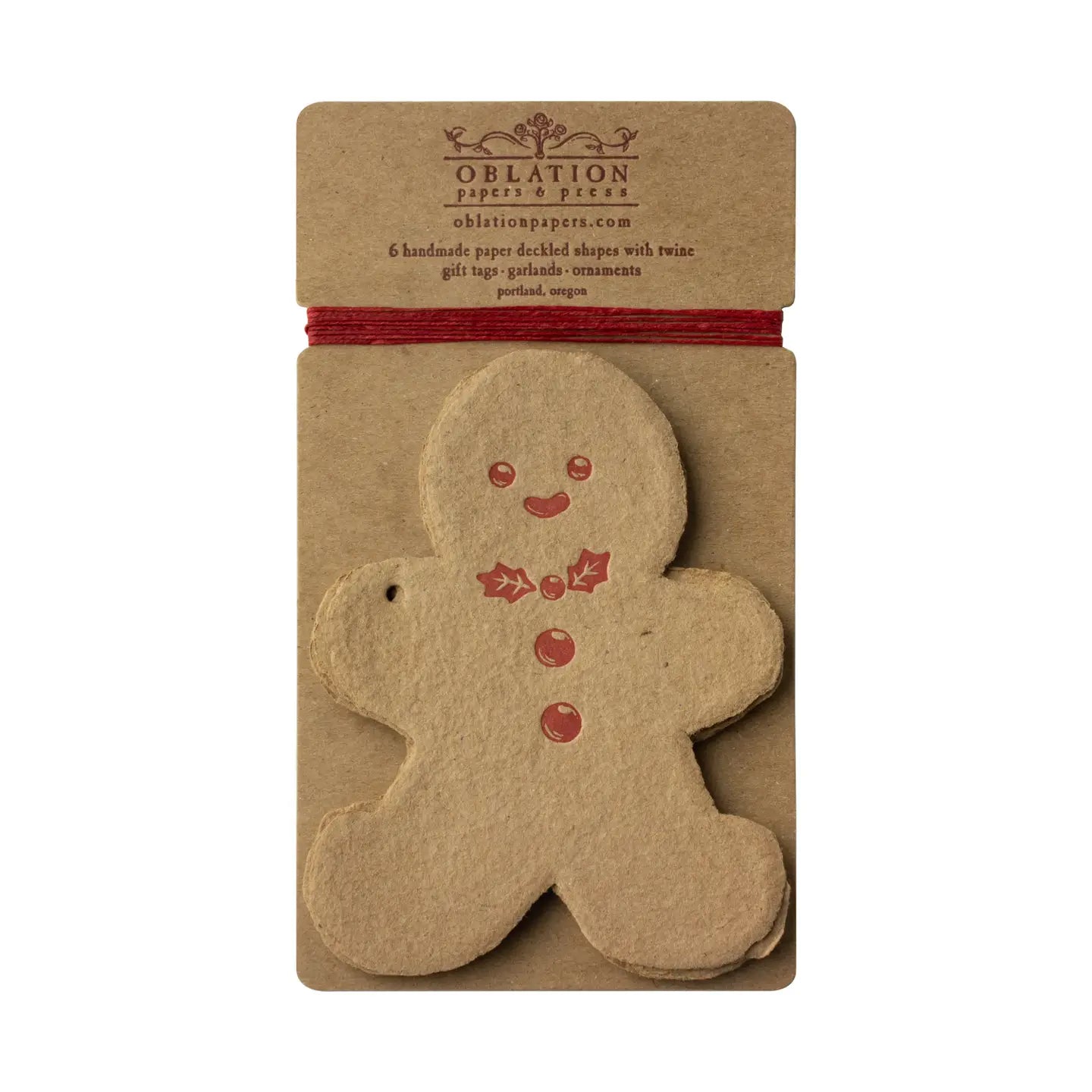 Gingerbread Kraft Letterpress Gift Tags · Oblation Papers & Press