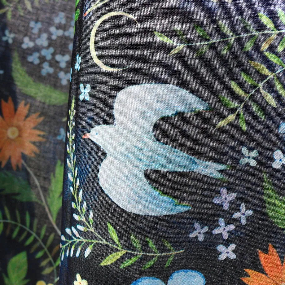 Flowers, Birds, Wind and Moon Handkerchief | Midori Asano · Cozyca