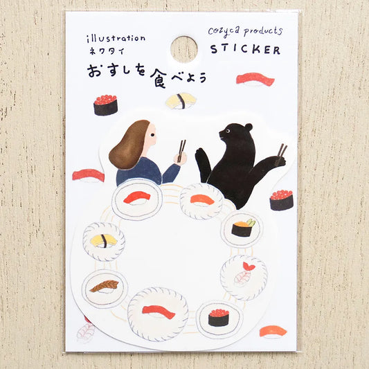 Let's Eat Sushi Sticker | Necktie · Cozyca
