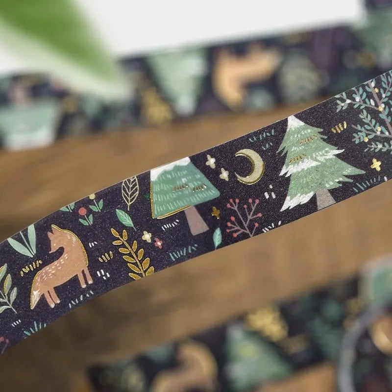 Moonlit Nordic Forest Washi Tape · BGM