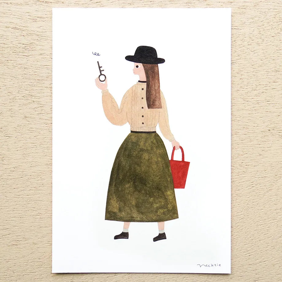 Rabbit Letter Necktie Postcard Set · Cozyca