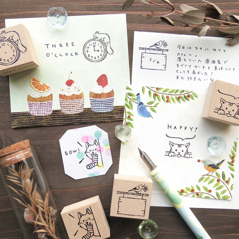Mischievous Puppy Midori Asano Rubber Stamp · Cozyca