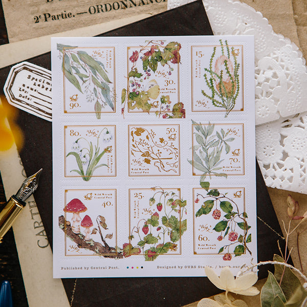 Wild Wreath Stamp Sticker Sheet · OURS Studio