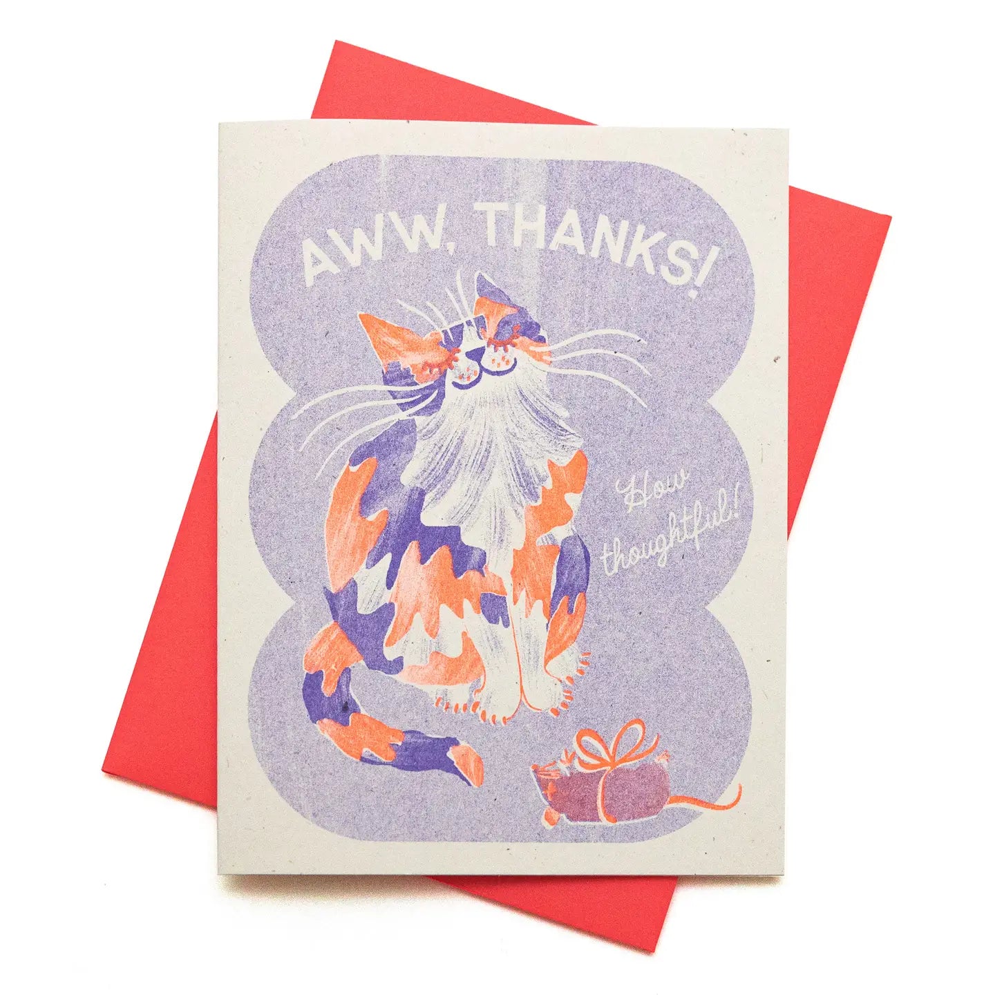 Aww, Thanks! Cat Risograph Card · Bromstad Printing Co.