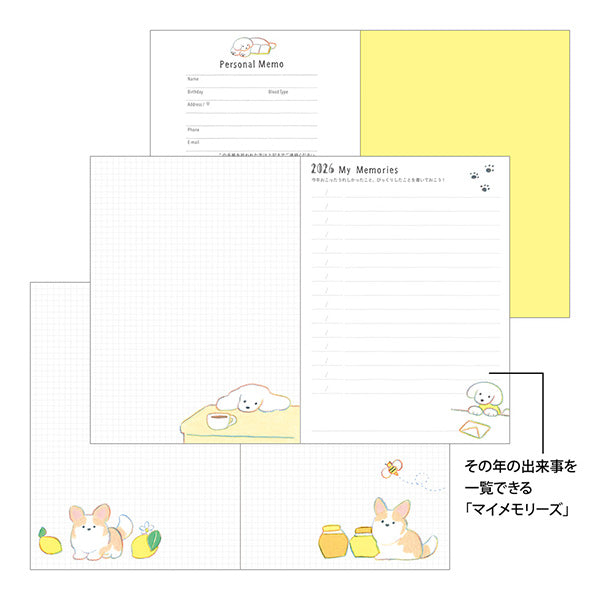 2026 Dog Pocket Diary A6 · Midori