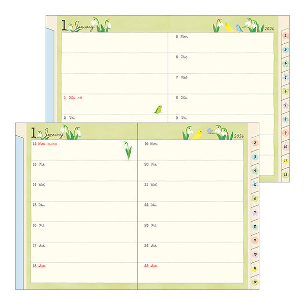 2026 Bird Pocket Diary A6 · Midori