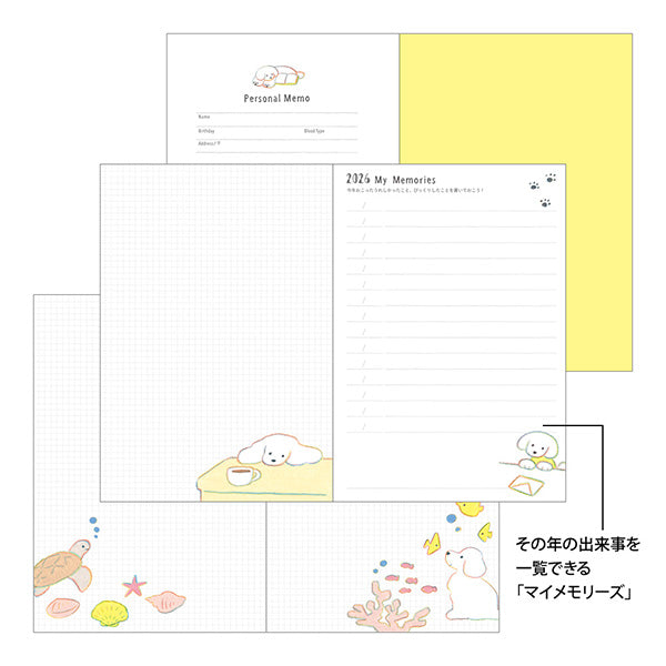 2026 Dog Pocket Diary B6 · Midori
