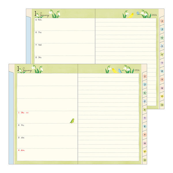 2026 Bird Pocket Diary B6 · Midori