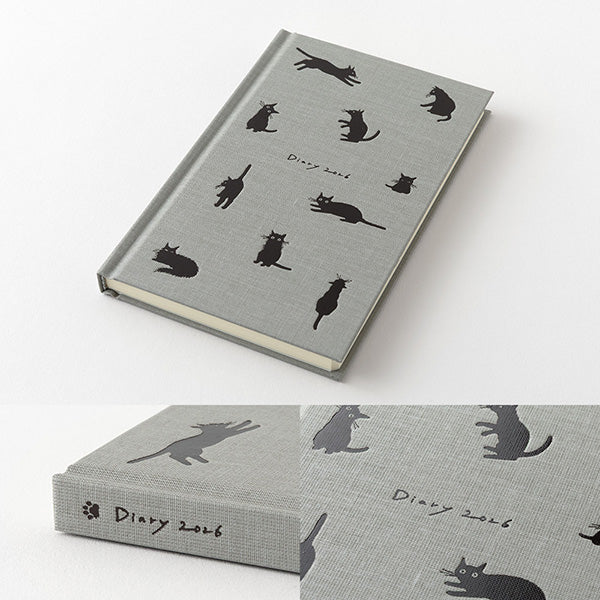 2026 Gray Cat Diary Book B6 · Midori