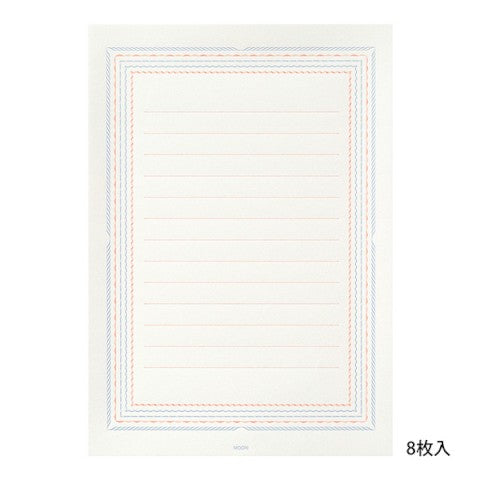 Midori Letterpress Letter Set - Blue Frame