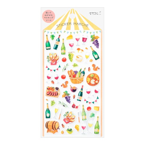 Marché Washi Sticker Sheet - Wine