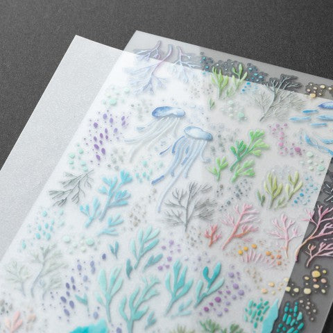 Midori Transfer Sticker Sheet - Watercolor Sea Life