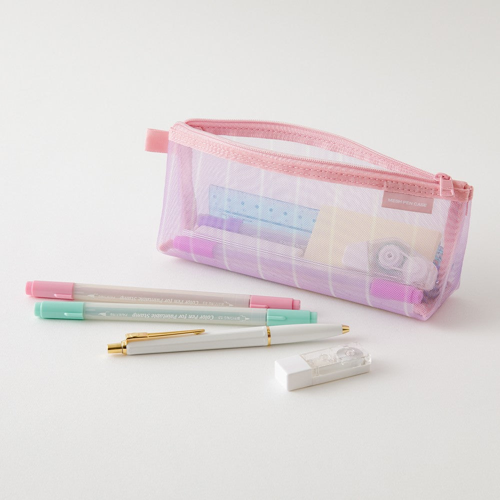 Purple Pen Mesh Case with Gusset · Midori