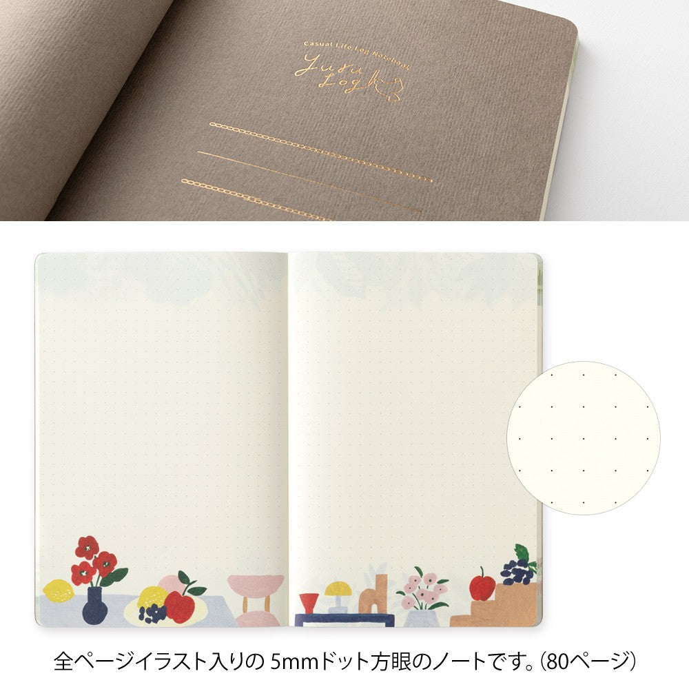 Textile Motif Yuru Log B6 Notebook · Midori