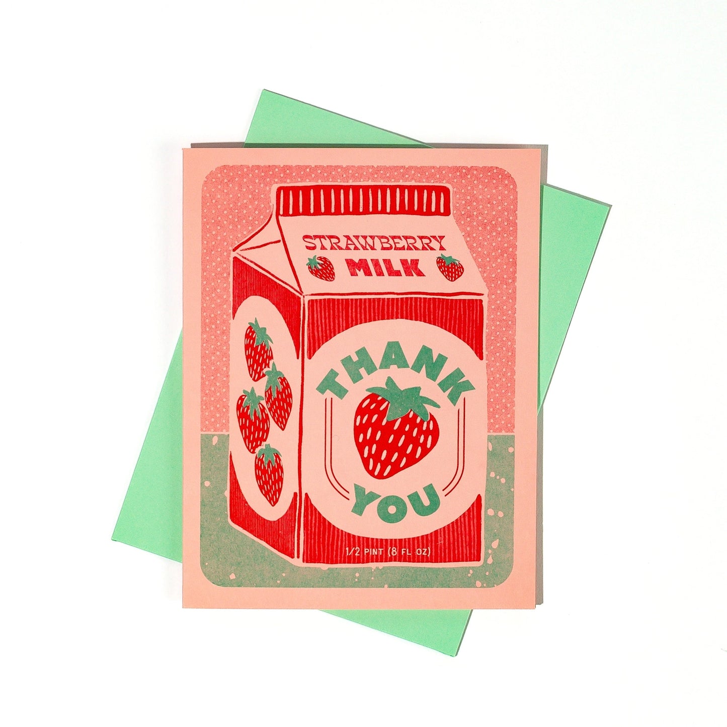 Strawberry Milk Thank You Risograph Card · Bromstad Printing Co.