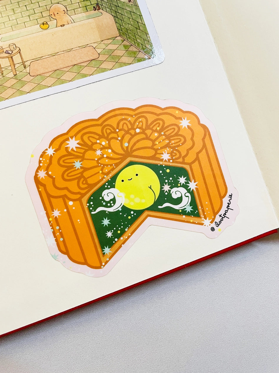 Full Moon Matcha Mooncake Sticker / Ilootpaperie