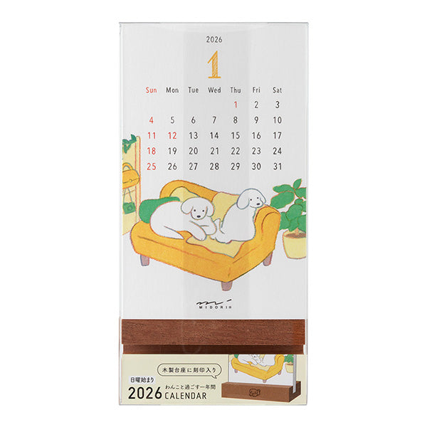 2026 Dog Stand Calendar · Midori