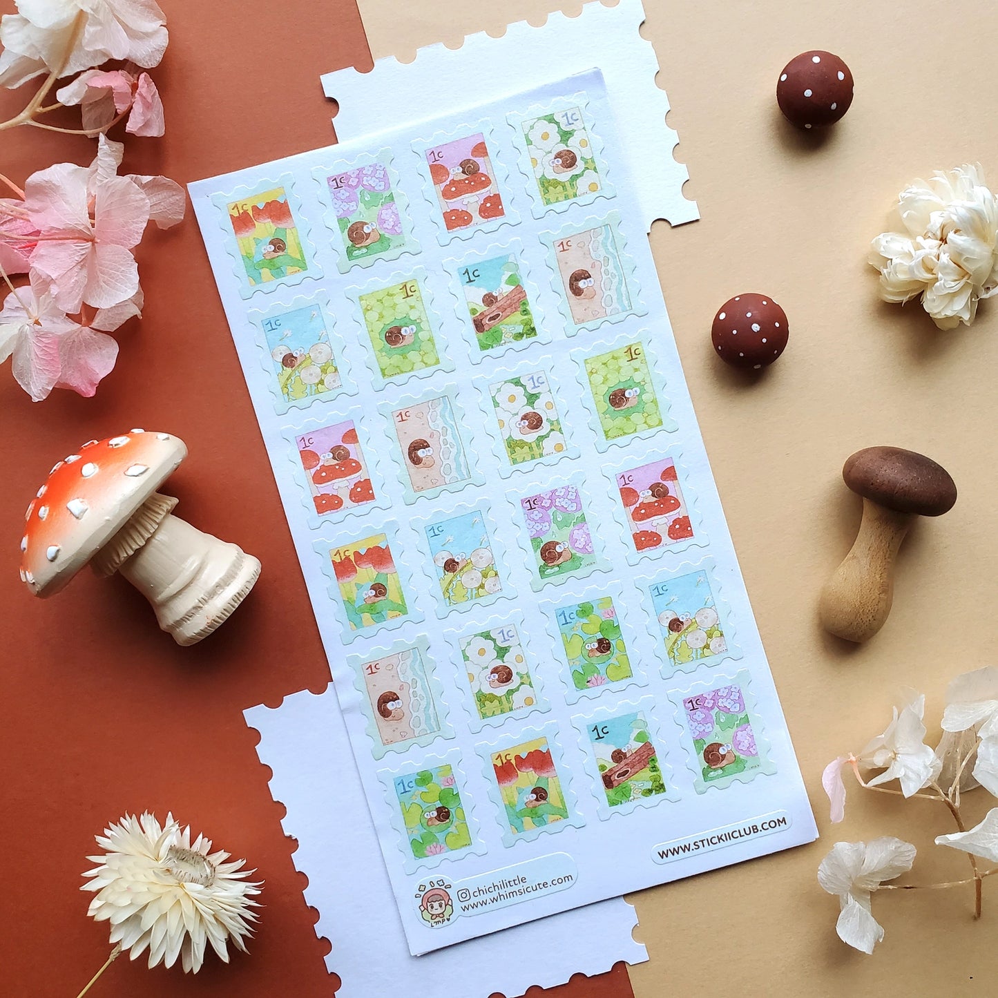 Snail Mail Stamps Sticker Sheet · STICKII