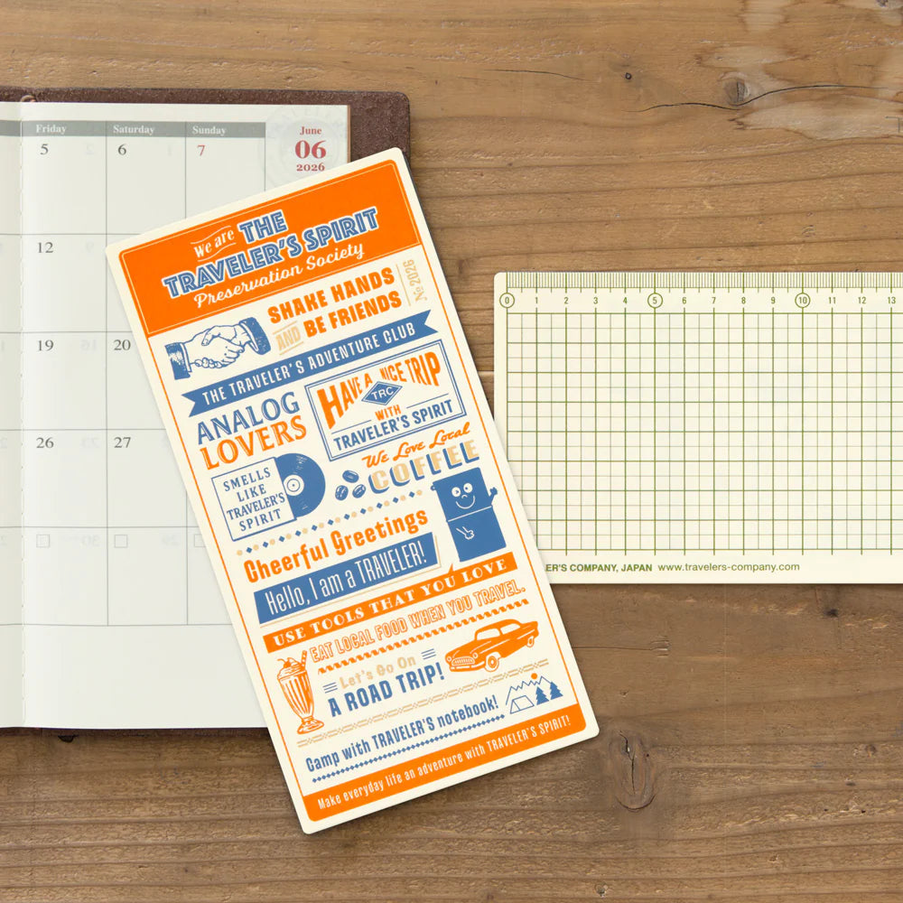 2026 TRAVELER'S Diary Plastic Sheet (Regular Size)