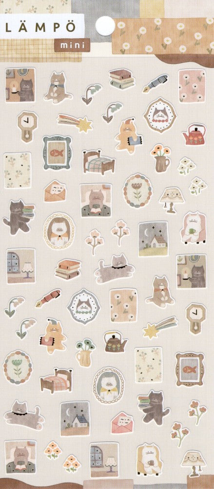 Cat and Night Mini Lampo Series Sticker Sheet · Mind Wave