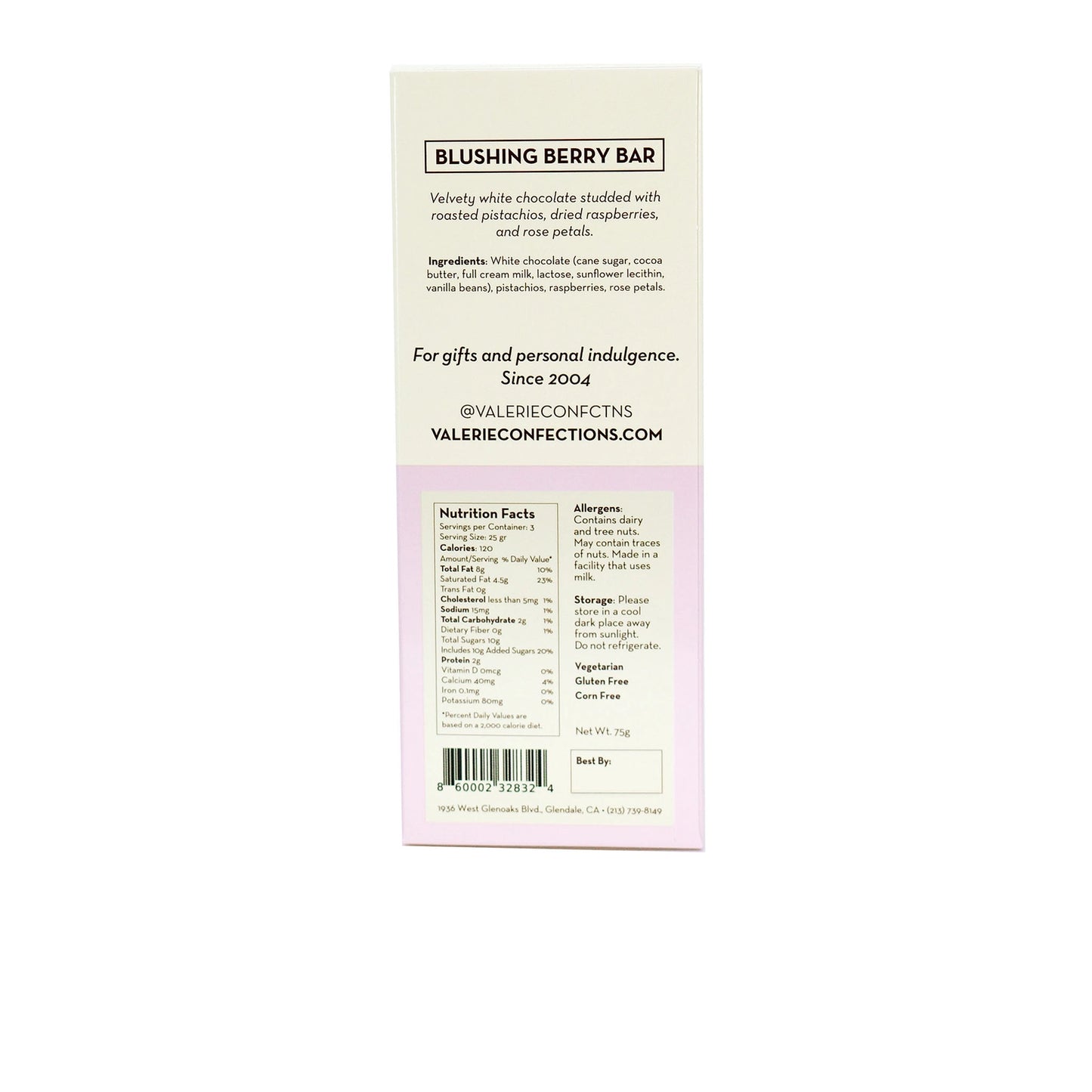 Blushing Berry Chocolate Bar, 75g