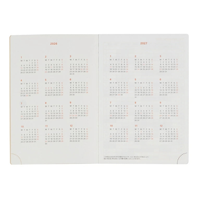 Rollbahn 2026 Point Weekly Planner Pocket Book 《A6》